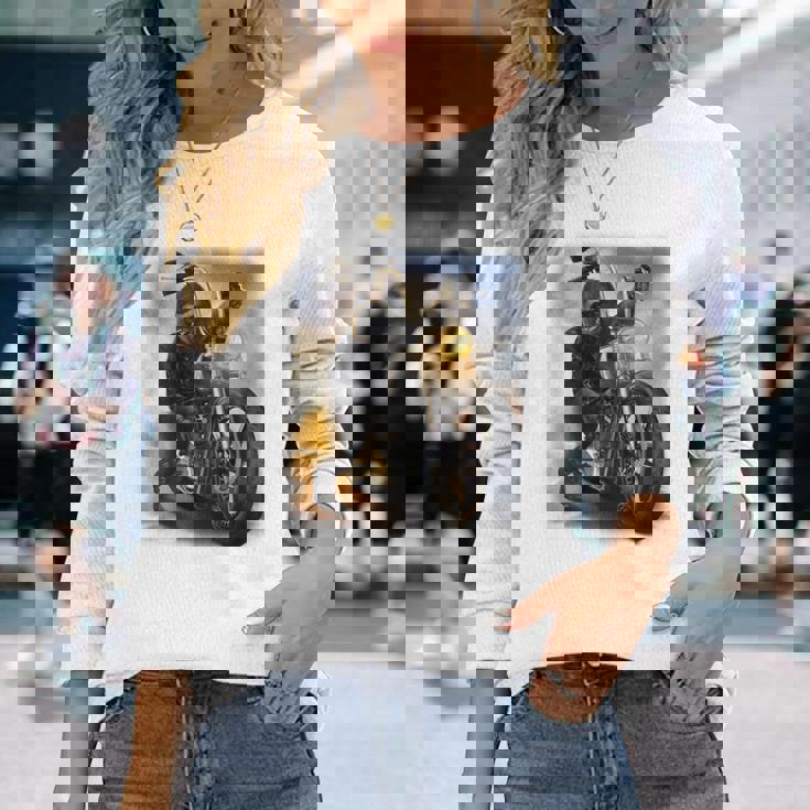 Gorilla ライディングチョッパー オートバイ 長袖Tシャツ 彼女への贈り物