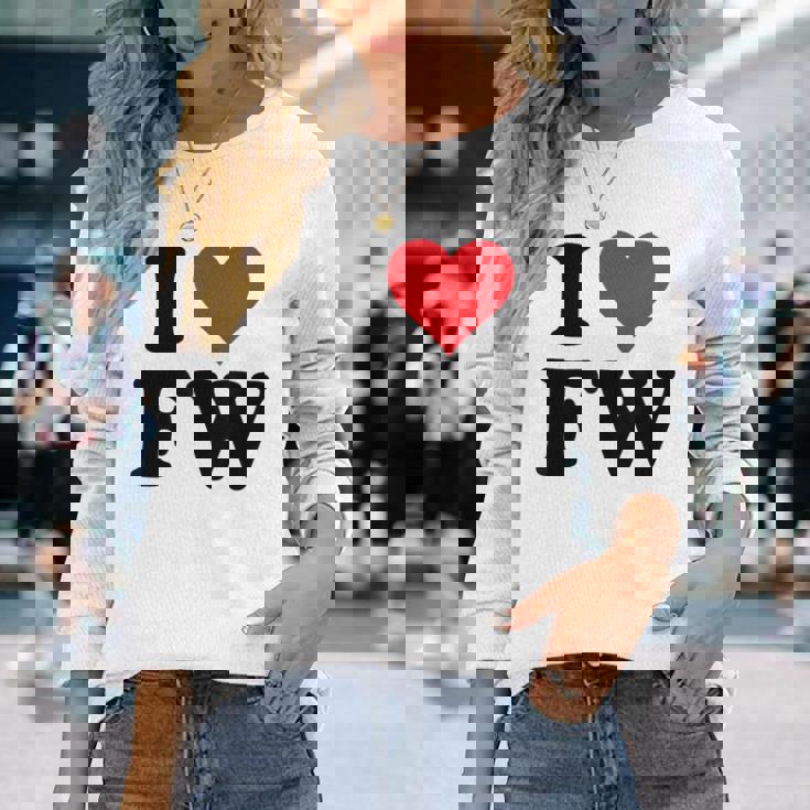 I Heart Fw Initials I Love FW First And Last Name F W 長袖Tシャツ 彼女への贈り物