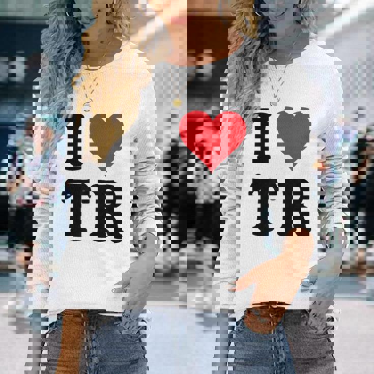 I Heart Tr Initials I Love TR First And Last NameR 長袖Tシャツ 彼女への贈り物