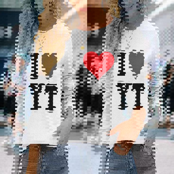 I Heart Yt Initials I Love YT First And Last Name Y長袖Tシャツ 彼女への贈り物