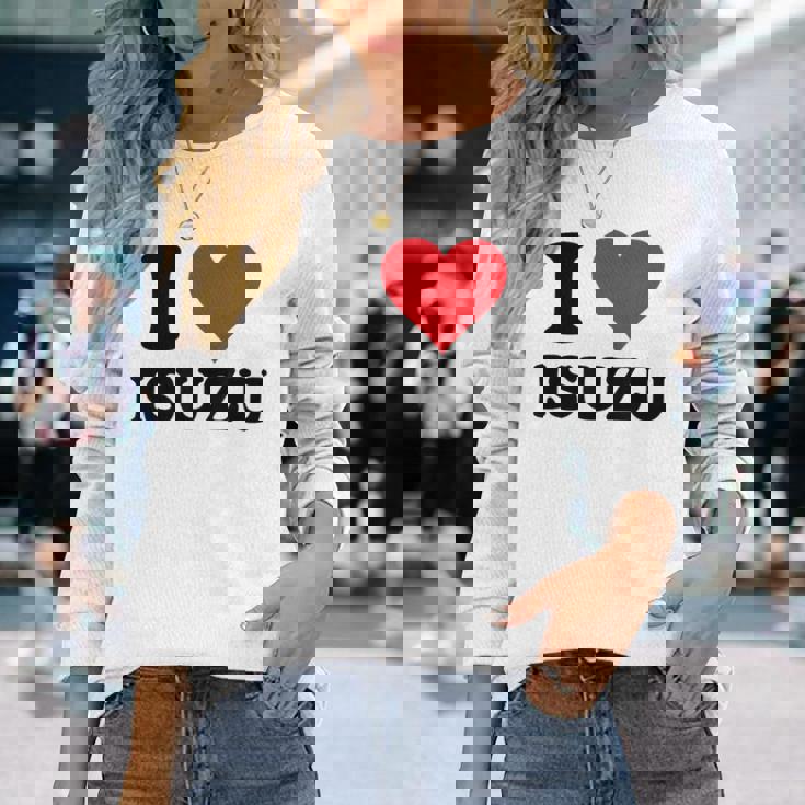 I Heart いすゞ ファーストネーム I Love パーソナライズ 長袖Tシャツ 彼女への贈り物