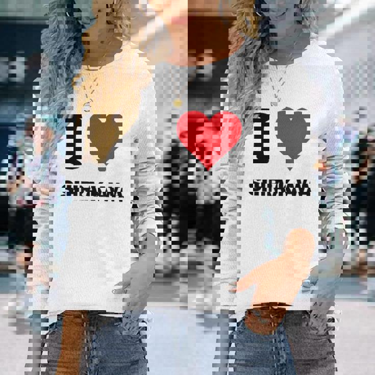 I Heart 白川ジャパンラブ 日本土産 長袖Tシャツ 彼女への贈り物