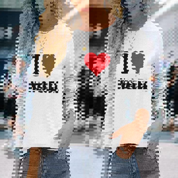 I Heart 益田ジャパンラブ 日本のお土産品 長袖Tシャツ 彼女への贈り物