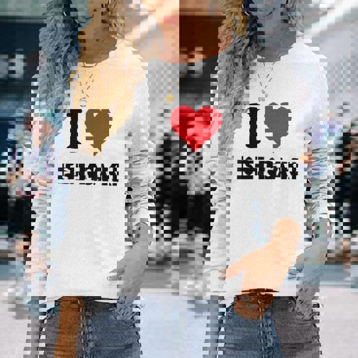 I Heart 石垣 Japan Love 日本土産 長袖Tシャツ 彼女への贈り物