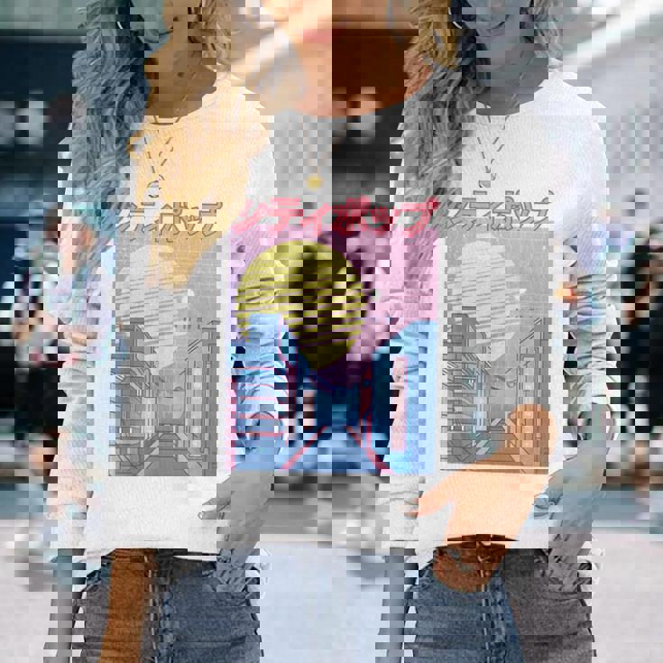 Japan City Pop カワイイ 80年代 日本アニメ 音楽 美学 長袖Tシャツ 彼女への贈り物