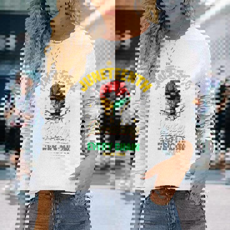 Junenth Breaking Every Chainince 1865 Fist Pride 長袖tシャツ 長袖Tシャツ 彼女への贈り物