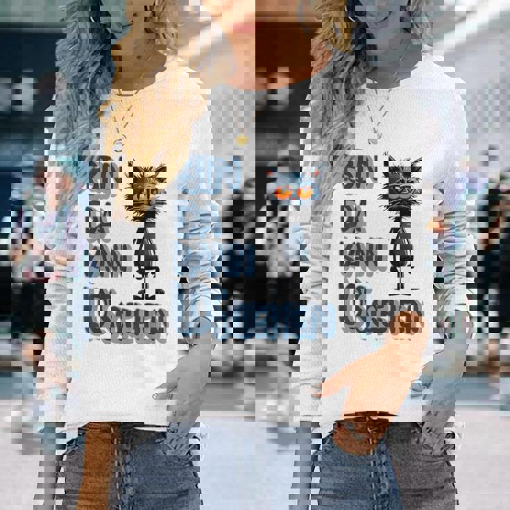 Katze Bin Da 'T Losgehen ファニーステートメントキャット 長袖Tシャツ 彼女への贈り物