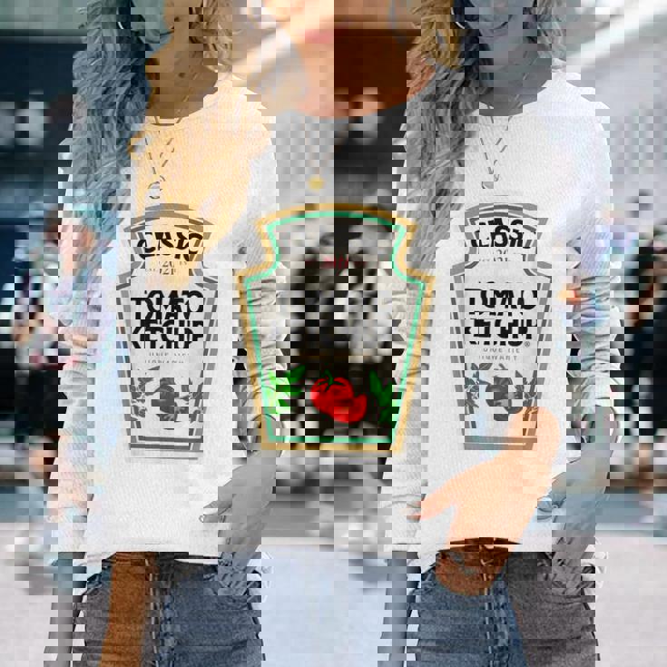 Ketchup ハロウィンコスチューム トマトマッチング ハロウィンケチャップ 長袖Tシャツ 彼女への贈り物