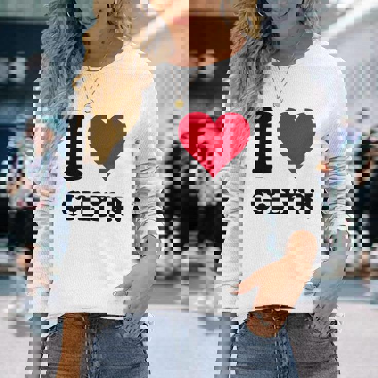 I Love Glyn 長袖Tシャツ 彼女への贈り物