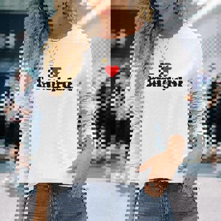 I Love Heart Bangkok タイ Bk Bkk 長袖Tシャツ 彼女への贈り物