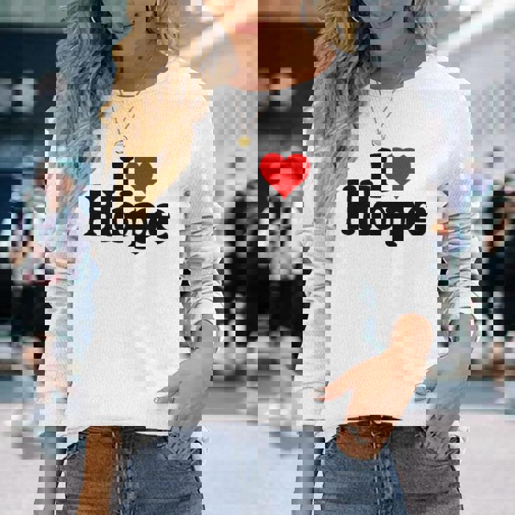 I Love Heart Hope Namee On A 長袖Tシャツ 彼女への贈り物