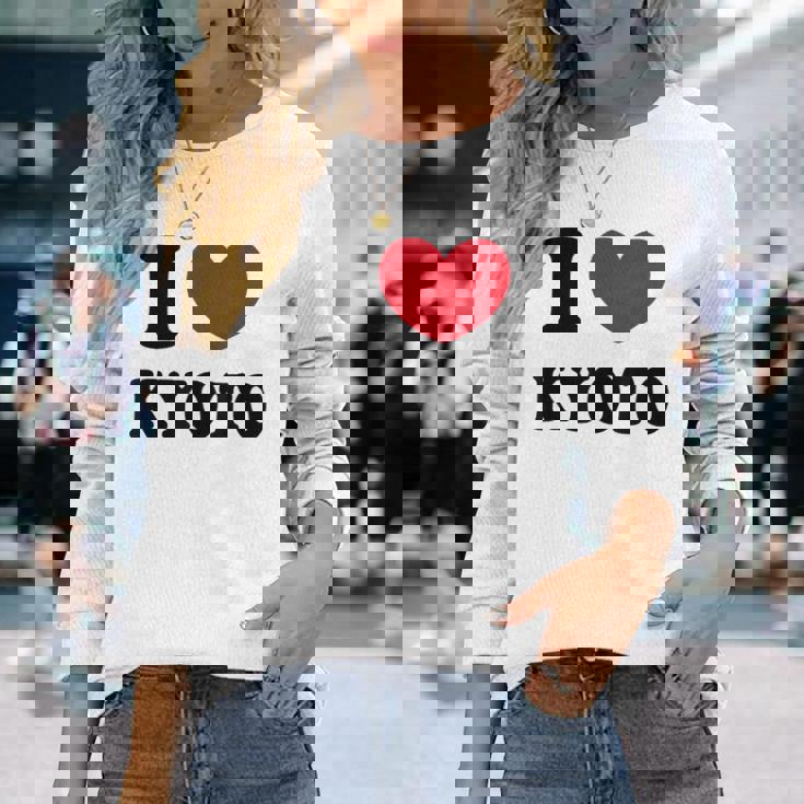 I Love Kyoto 京都が大好きです 長袖Tシャツ 彼女への贈り物