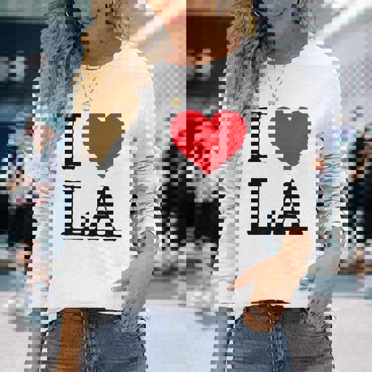 I Love La Top I Heart Los Angeles バケーションギフト 長袖Tシャツ 彼女への贈り物