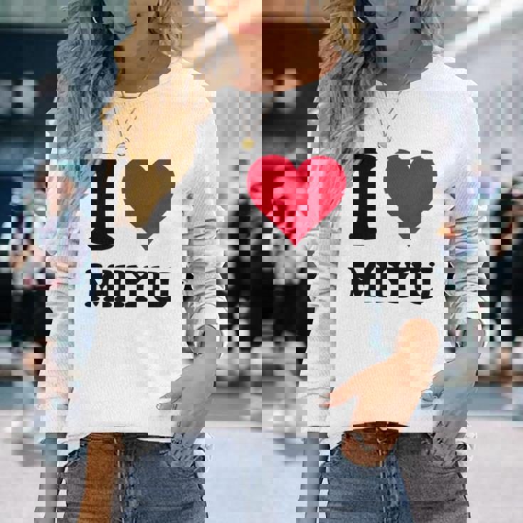 I Love Miyu 長袖Tシャツ 彼女への贈り物