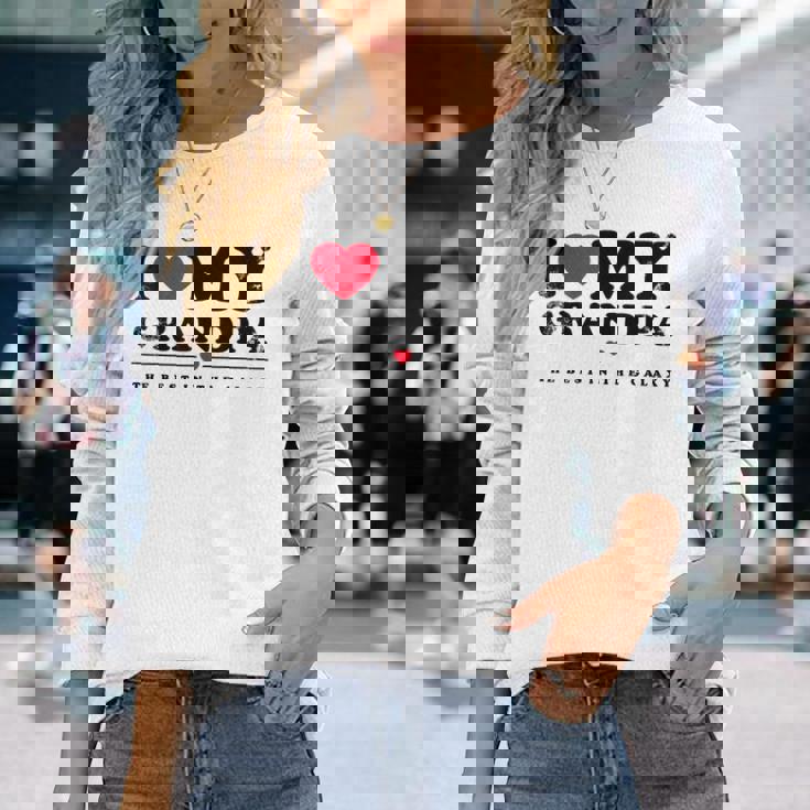 I Love My Grandpa I Heart My Grandpa 長袖Tシャツ 彼女への贈り物