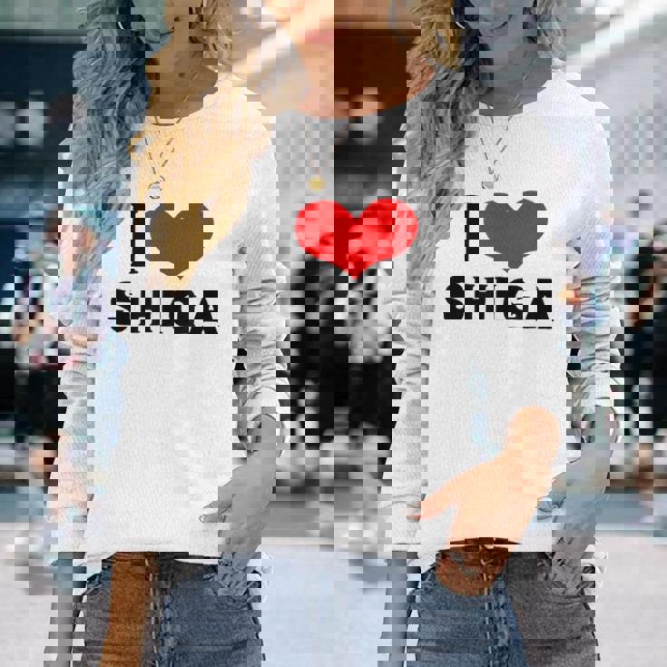 I Lovehiga 愛 ハート 滋賀 滋賀県 日本 お土産 かわいい おしゃれ 長袖Tシャツ 彼女への贈り物