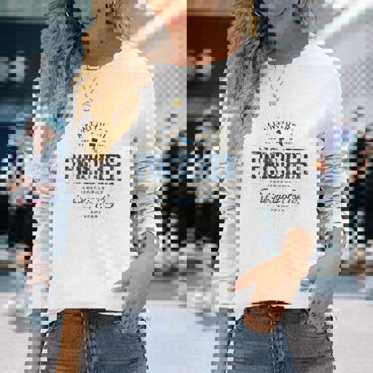 Miniature Pinscher ヴィンテージミニチュア・ピンシャー 長袖Tシャツ 彼女への贈り物