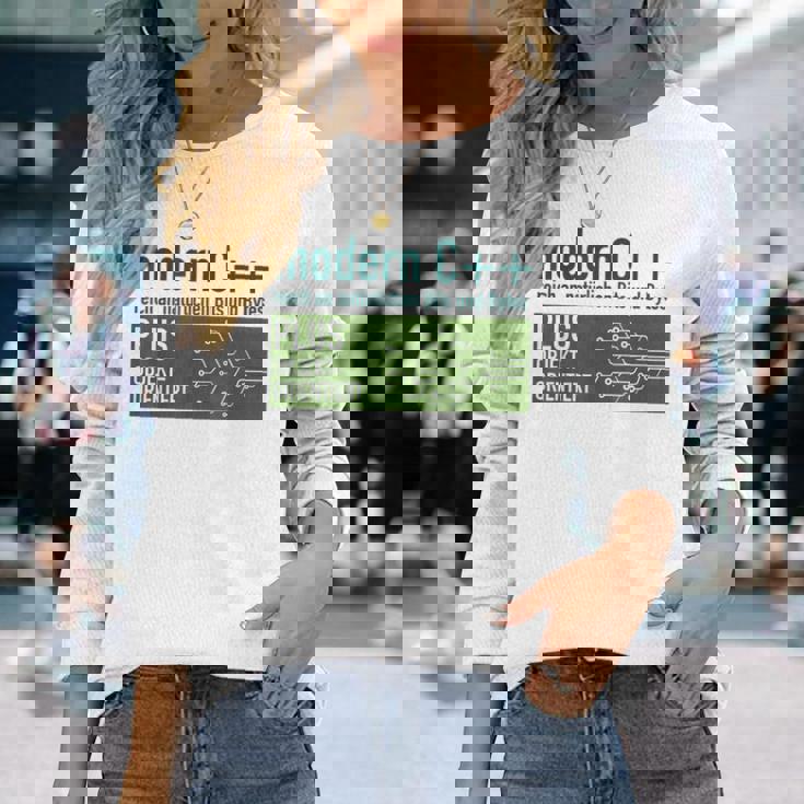 Modern C リッチなナチュラルビットとバイトプログラミング 長袖Tシャツ 彼女への贈り物