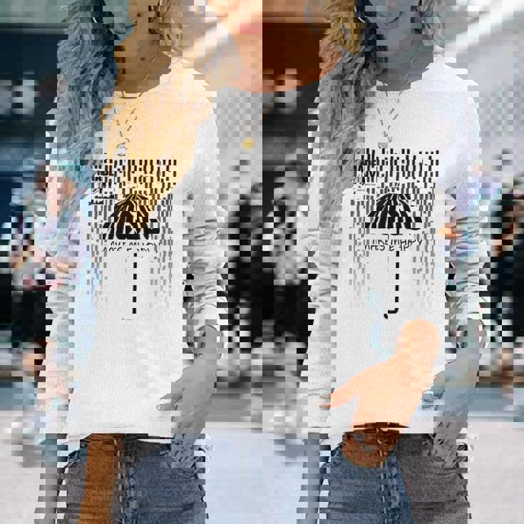 Music Makes Me Happy、音楽にインスパイアされたアパレル、ニューヨーク、ジャズ 長袖Tシャツ 彼女への贈り物