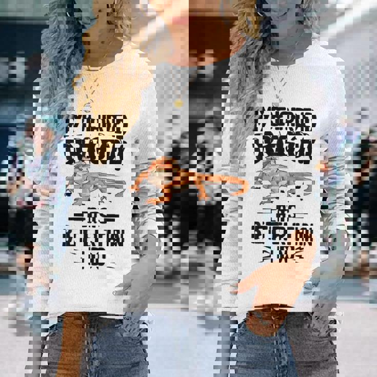 My Bearded Dragon Eats Better Than I Do トカゲ爬虫類 長袖Tシャツ 彼女への贈り物