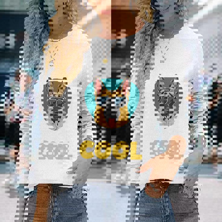 My Dog Thinks I'm Cool サングラス ジャーマンシェパード ドッグオーナー 長袖tシャツ 長袖Tシャツ 彼女への贈り物