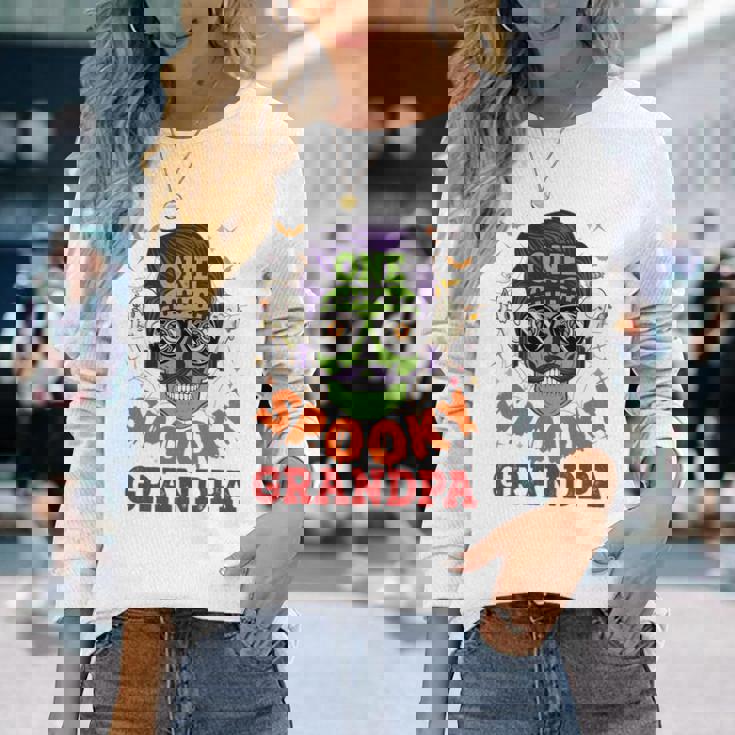 Onepooky Grandpa ハロウィン ホラーマン サングラス ファミリー 長袖tシャツ 長袖Tシャツ 彼女への贈り物