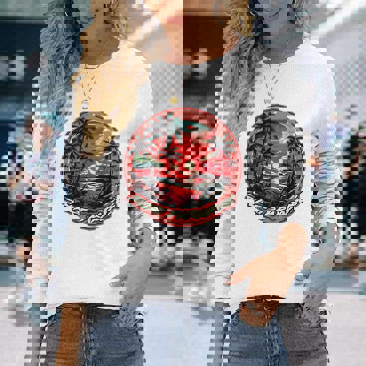 バックプリント Onlyurf Paradise クール サーファー ビーチ オーシャン 長袖Tシャツ 彼女への贈り物