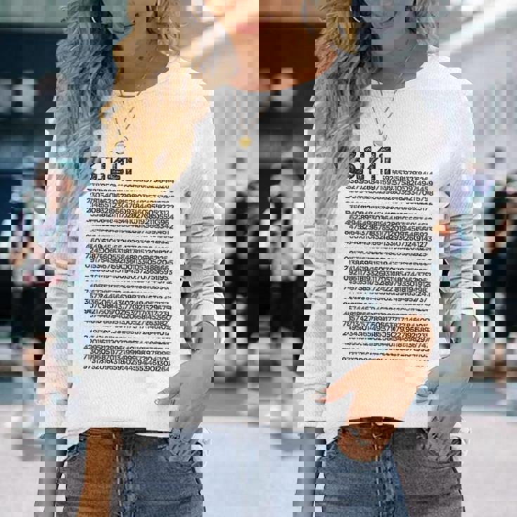 Pi 314 Pi 数字記号 数学 科学ギフト 長袖Tシャツ 彼女への贈り物