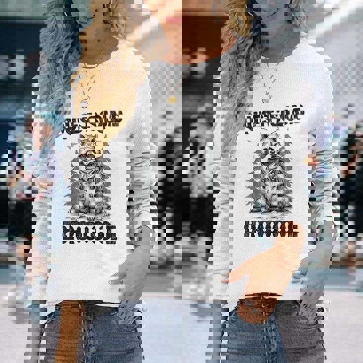 Questquad ブロッコリー 面白い 猫好き 長袖Tシャツ 彼女への贈り物