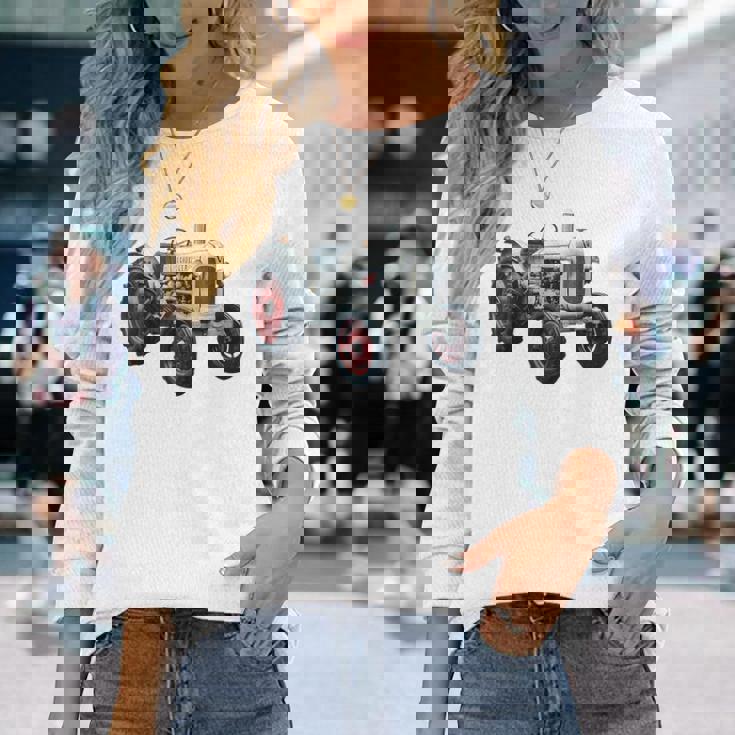 Schueller ヴィンテージ トラクター ドイツ レトロ 長袖Tシャツ 彼女への贈り物