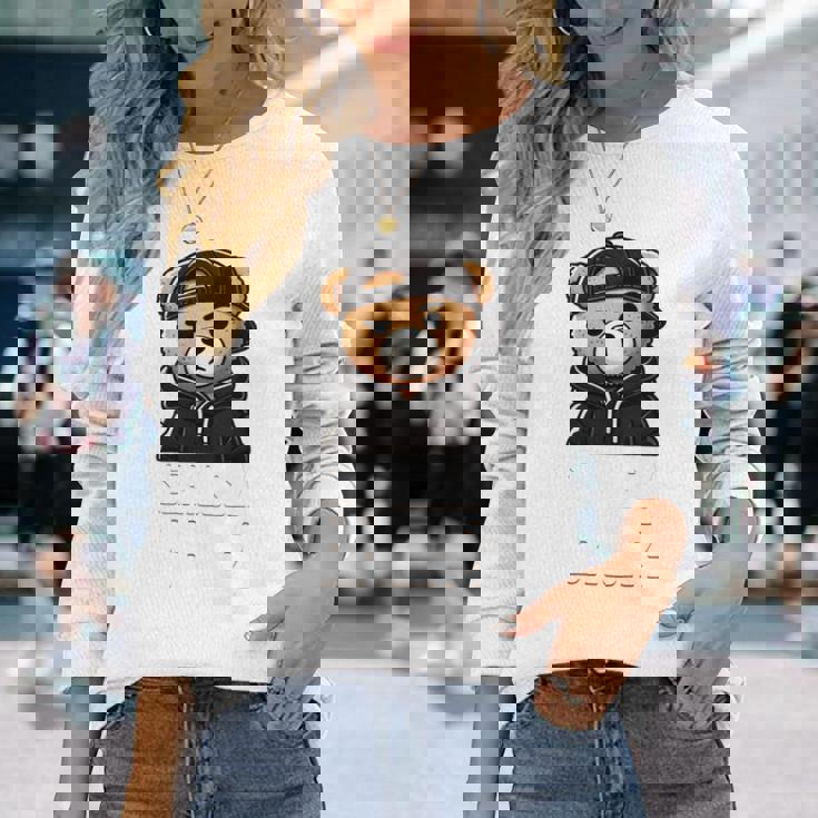 Seriously Bruh ヒップホップ テディベア ティーンエイジャー 男の子 ティーン 格言 長袖tシャツ 長袖Tシャツ 彼女への贈り物