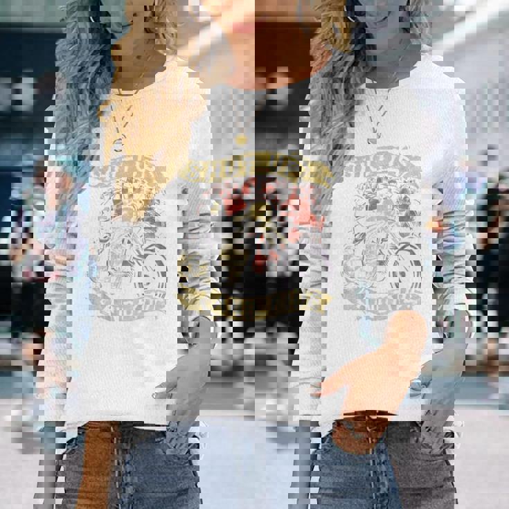 Shut Up And Ride スカルバイクシャツ バイカー グリムリーパー 長袖Tシャツ 彼女への贈り物