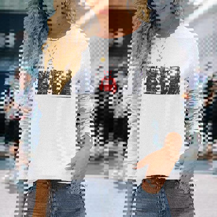 Skibidi トイレスピーカーマン カメラマン トイレ テレビマン 長袖Tシャツ 彼女への贈り物