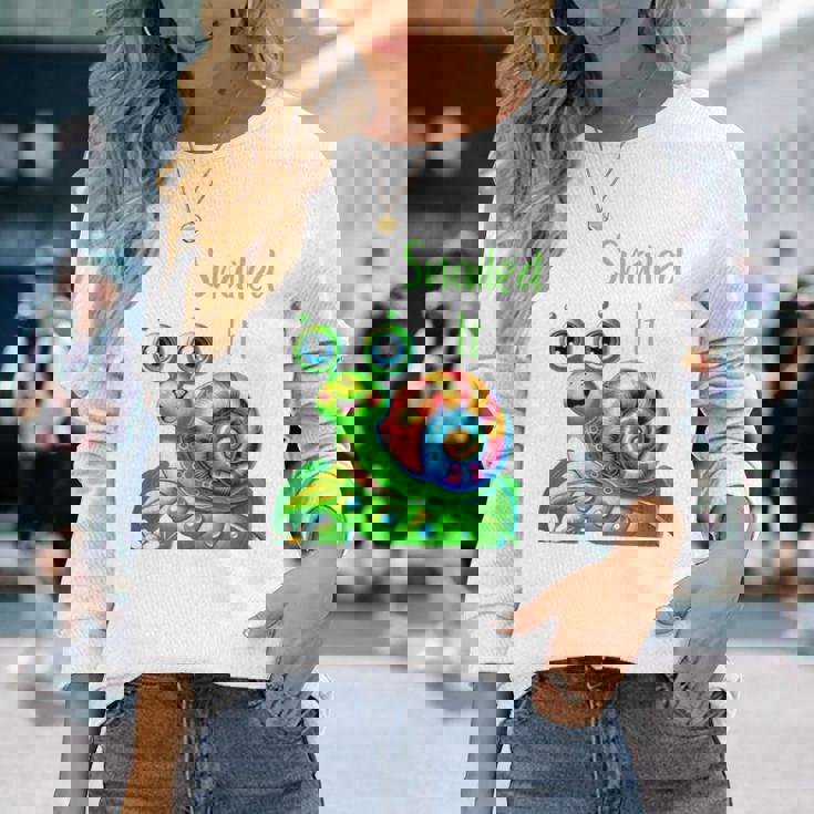 Snailed Itかわいいカタツムリ 長袖tシャツ 長袖Tシャツ 彼女への贈り物