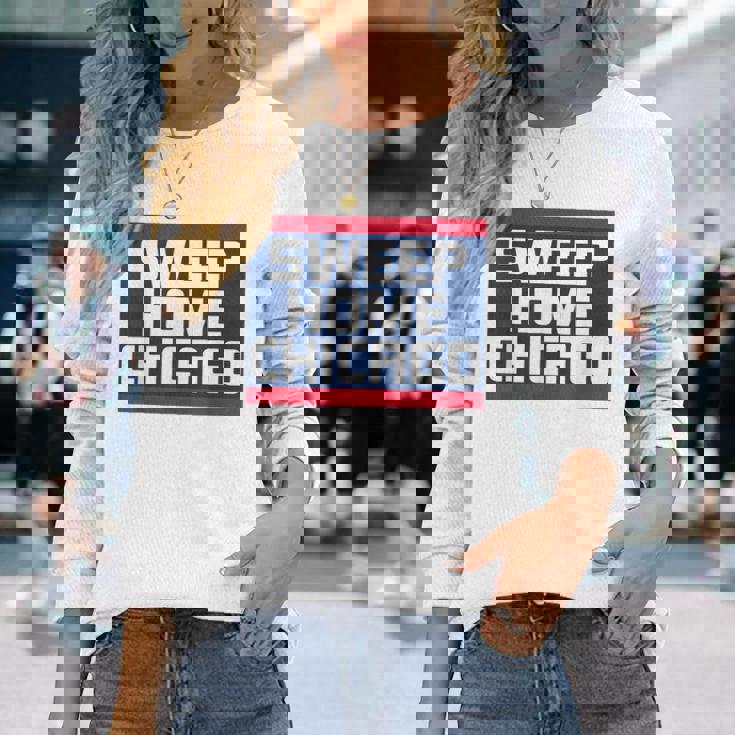 Sweep Home シカゴ野球 サウスサイド チータウン お土産 長袖Tシャツ 彼女への贈り物