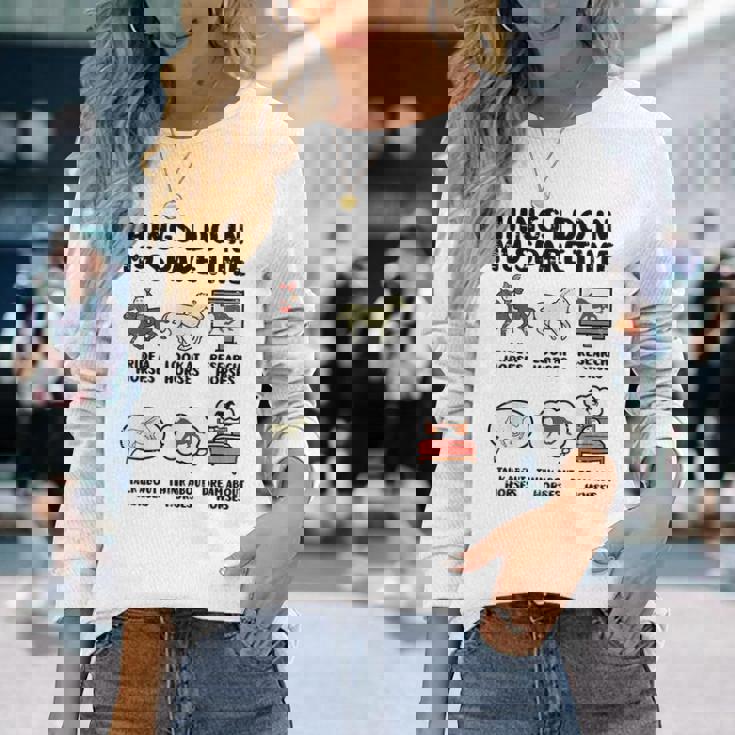 Things I Do Mypare Time 馬 面白い 乗馬 メンズ レディース 長袖Tシャツ 彼女への贈り物