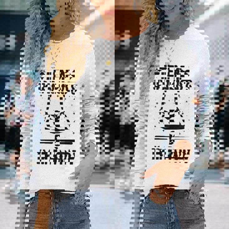 Tie Me Up In Knots & I'm Happy エアリアル ヨガ 体操選手 エアリスト 長袖Tシャツ 彼女への贈り物