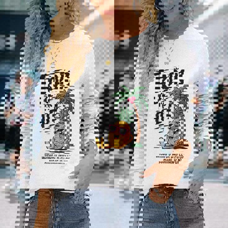 Tropic Like It's Hot パイナップル サマーサングラス ビーチ 長袖Tシャツ 彼女への贈り物