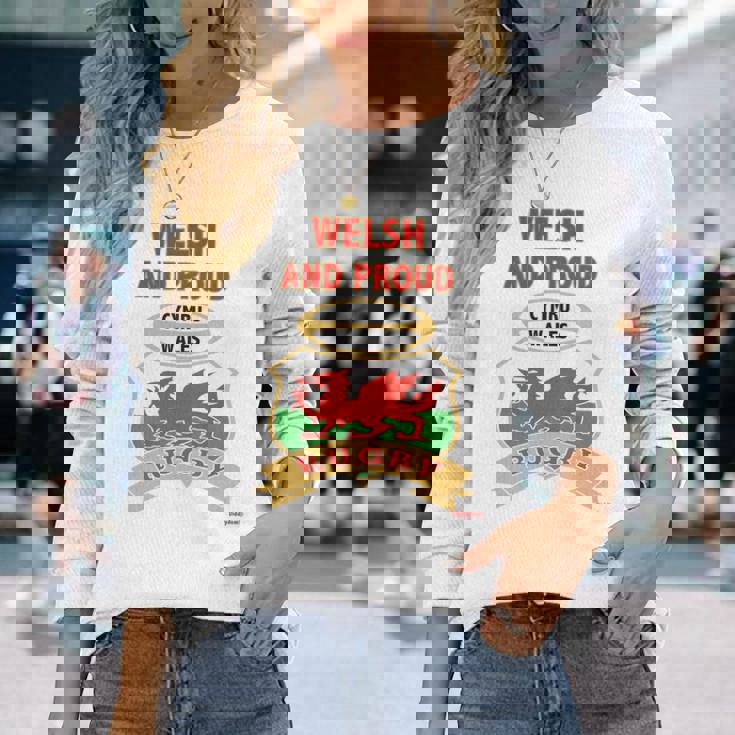Welsh Dragon Wales ラグビートップ 長袖tシャツ 長袖Tシャツ 彼女への贈り物