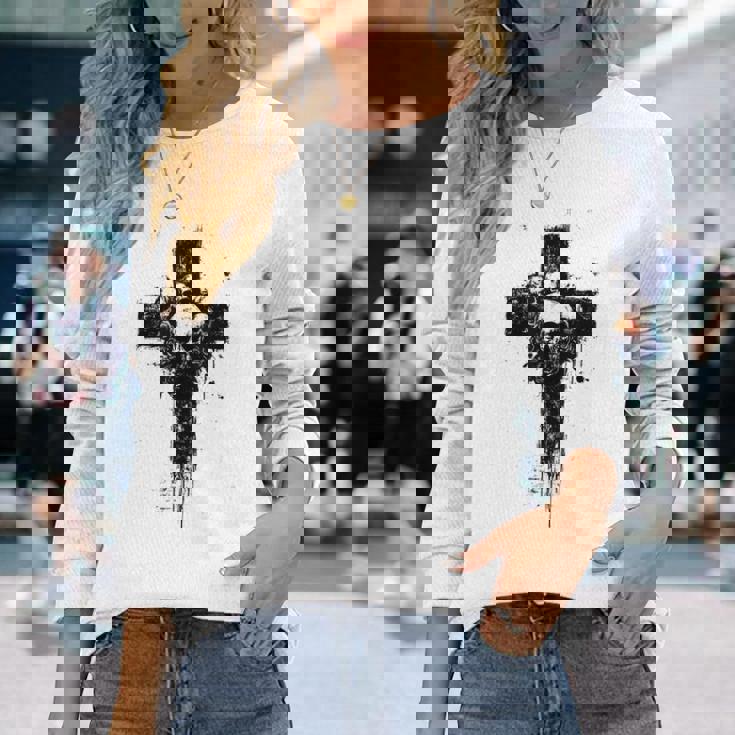 Witchyibes クロス ゴシック 美的 オカルトアート 長袖Tシャツ 彼女への贈り物