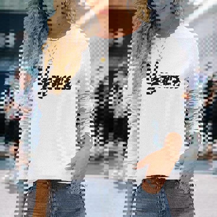 【Yome】嫁 よめ シンプル おしゃれ ローマ字 夫婦お揃い 結婚祝い カップル ペアルック おもしろ ペア 長袖Tシャツ 彼女への贈り物