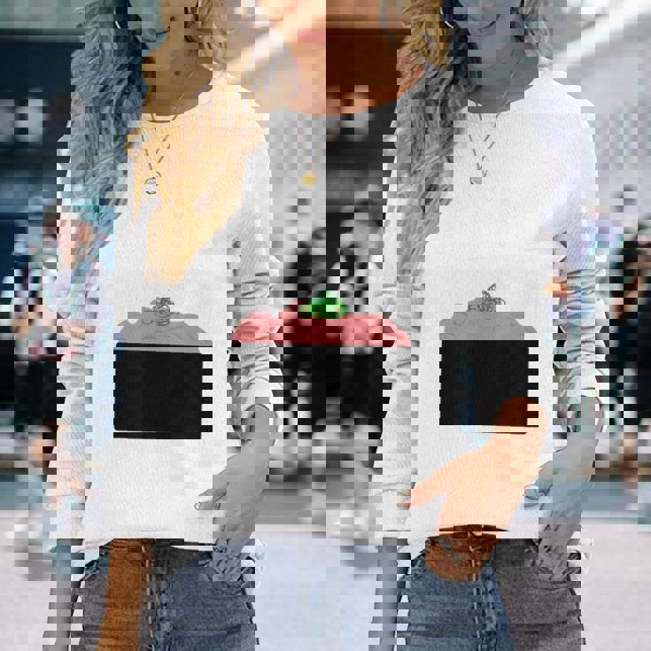 【ネギトロ】マグロ トロ ねぎ 寿司 おすし 軍艦巻き 可愛い おもしろ 面白い 食べ物 鮨 ネタ ウケ狙い 文字入り 長袖Tシャツ 彼女への贈り物