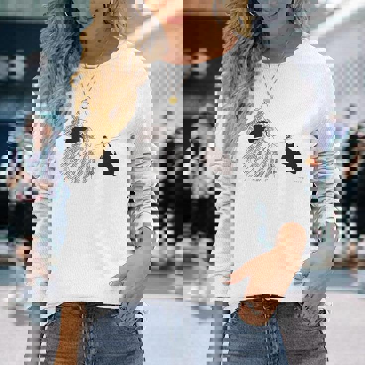 【映画】クレヨンしんちゃん 嵐を呼ぶ 夕陽のカスカベボーイズ コミックタッチ モノクロ 長袖Tシャツ 彼女への贈り物