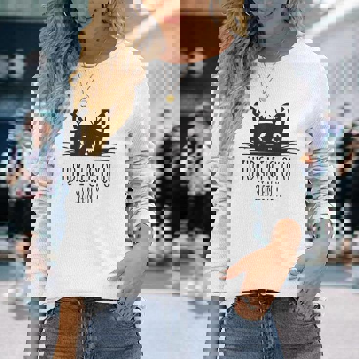 あなたを静かに判断します 長袖Tシャツ 彼女への贈り物