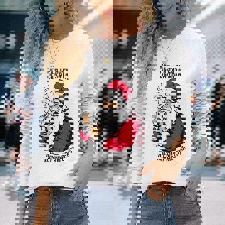 おもしろい親愛なるサンタさん、コーヒーを持ってきてクリスマスクリスマス 長袖Tシャツ 彼女への贈り物