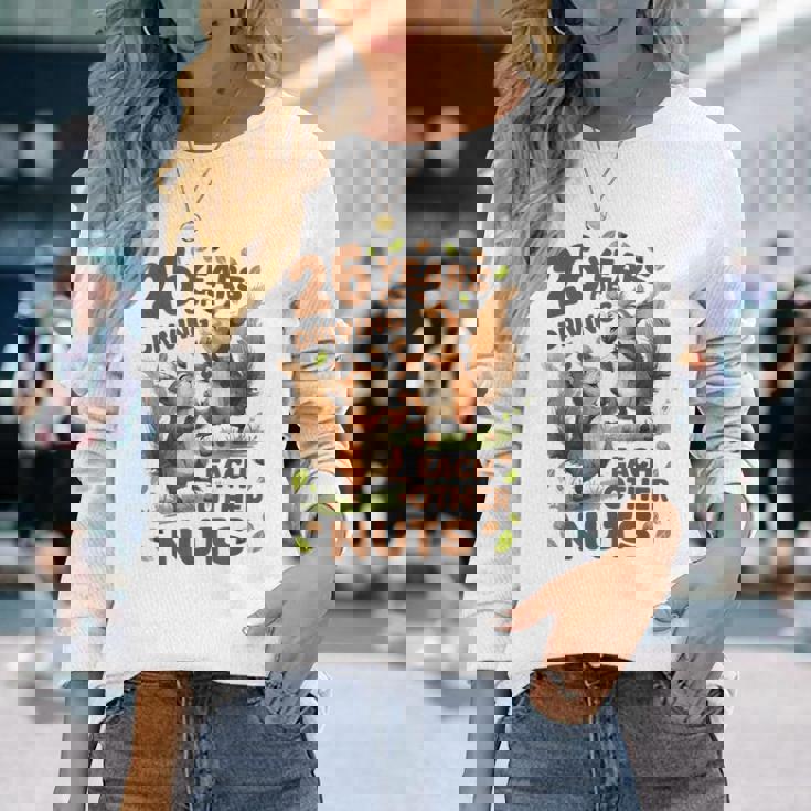 お互いの運転26年 ナッツ26周年 結婚26周年 長袖Tシャツ 彼女への贈り物