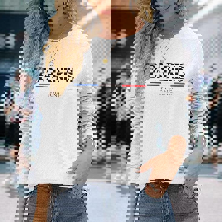 お土産 De Paris フランス国旗 愛の首都 ギフト 長袖Tシャツ 彼女への贈り物