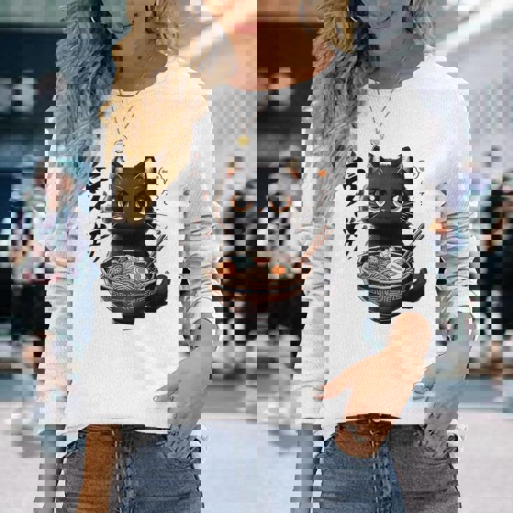 かわいいかわいいかわいいカワイイアニメ猫 長袖Tシャツ 彼女への贈り物