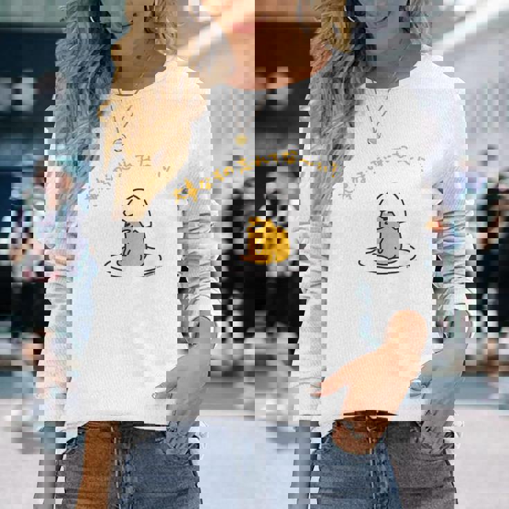 ぐでたま 大事なもの忘れてな〜い？ ライトカラー 長袖Tシャツ 彼女への贈り物