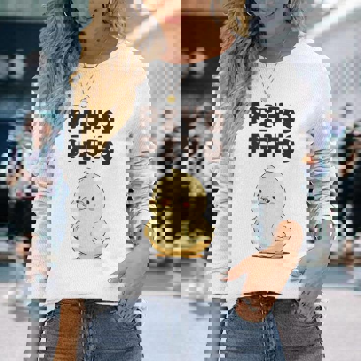 ひよこ 雛 鶏 鳥 Piyopiyo ピヨピヨ チキン 動物 ネタ おもしろ 面白い お笑い かわいい 長袖Tシャツ 彼女への贈り物